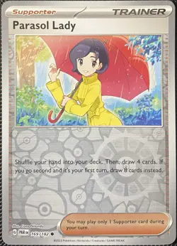 Parasol Lady 169/182 SV04: Paradox Rift Reverse Holo - Pokemon Card - Image 1