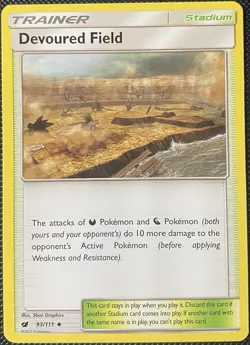 Devoured Field 93/111 Sm-Crimson Invasion Regular - Pokemon Card - Image 1