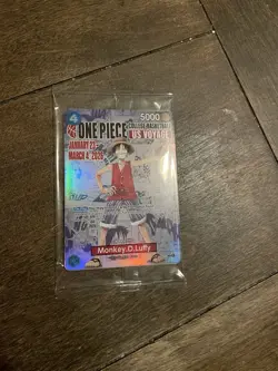 Bandai One Piece CCG Monkey.D.Luffy College Basketball US Voyage Promo Holo Card - Image 2