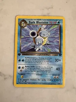 Pokemon Team Rocket 1st Edition Card Dark Blastoise #20 - Non Holo Rare - HP - Image 1