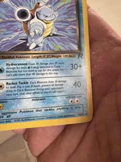 Pokemon Team Rocket 1st Edition Card Dark Blastoise #20 - Non Holo Rare - HP - Image 3