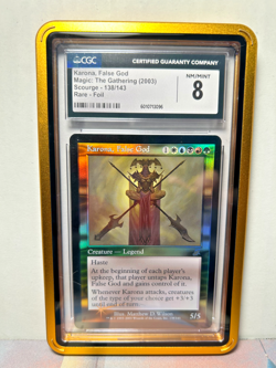 **MTG KARONA, FALSE GOD Scourge Gold FOIL Rare CGC Graded **NM/MINT 8!** - Image 1