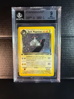 1st Edition Dark Magneton Pokemon Team Rocket #11 HOLO BGS 9 - Image 1