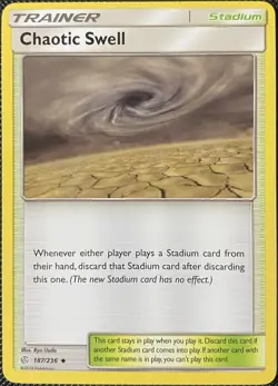 Chaotic Swell 187/236 Sm-Cosmic Eclipse Regular - Pokemon Card - Image 1