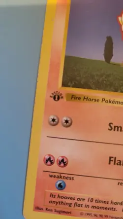 Pokemon TCG Ponyta 1st Edition Base Set Shadowless 60/102 40 HP Common Regular - Image 3