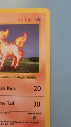 Pokemon TCG Ponyta 1st Edition Base Set Shadowless 60/102 40 HP Common Regular - Image 4