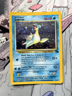Lapras Holo Rare Fossil 2/62 Lightly Played VGood Condition Vintage Pokemon Card - Image 1