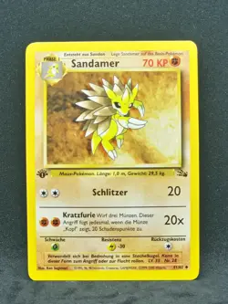 Pokemon German Fossil 1st Edition Sandslash ‘Sandamer’ 41/62 (NM) - Image 1