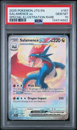 2025 POKEMON JTG EN-JOURNEY TOGETHER #187 SALAMENCE EX PSA 10 - Image 1