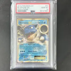 Pokemon Blastoise EX 21/108 Evolutions Ultra Rare Holo PSA 10 GEM MT - Image 1