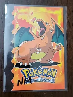 NM! Pokemon 1999 Topps #06 Charizard Die-Cut Parallel Rare 6 of 12 Evolution - Image 1
