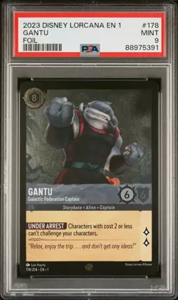 Disney Lorcana Gantu Galactic Federation Captain Legendary Foil 178/204 PSA 9 - Image 1