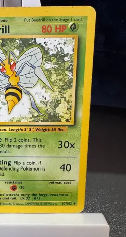 Pokemon Cards: Base Set Rare: Beedrill 17/102 TCG 1999 WOTC Vintage - Image 3