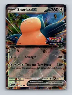 Snorlax ex 076 Pokemon Prismatic Evolutions Rare Stamped Promo Card NM+ (b) - Image 1
