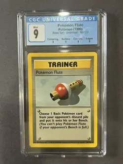 Pokemon Flute 086/102 Base Set CGC 9 (CGC Blue Label) - Image 1