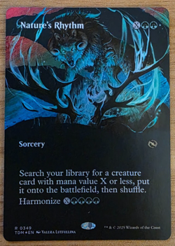 MTG- Nature's Rhythm - RARE, MINT, Alternate-Art, Sorcery, Borderless - TDM 0349 - Image 1