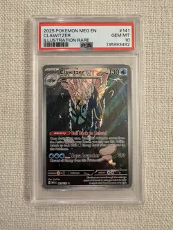 2025 POKEMON MEG EN-MEGA EVOLUTION ILLUSTRATION RARE #141 CLAWITZER PSA 10 - Image 1