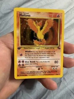 Moltres 12/62 Pokemon Fossil Holo 1st Edition - Image 1
