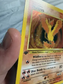 Moltres 12/62 Pokemon Fossil Holo 1st Edition - Image 2