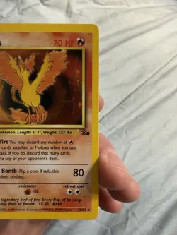 Moltres 12/62 Pokemon Fossil Holo 1st Edition - Image 3