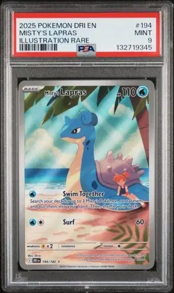 MISTY'S LAPRAS #194 PSA 9 • 2025 POKEMON DESTINED RIVALS ILLUSTRATION RARE - Image 1