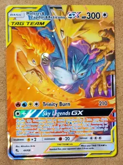 Pokemon TCG Moltres Zapdos Articuno GX 44/68 Hidden Fates NM/Mint Condition - Image 1