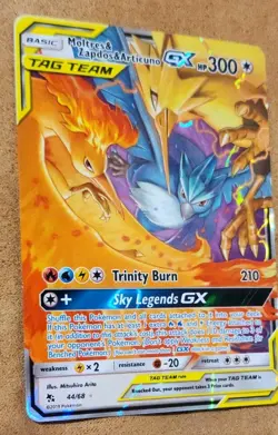 Pokemon TCG Moltres Zapdos Articuno GX 44/68 Hidden Fates NM/Mint Condition - Image 2