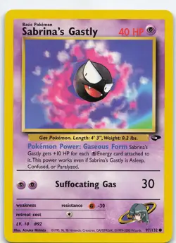 Sabrina's Gastly 097/132 Common Unlimited Gym Challenge LP Pokemon - Image 1