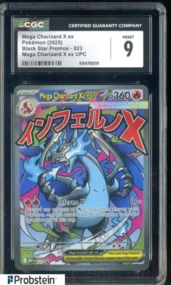2025 Pokemon Mega Charizard X Ex Ultra UPC Black Star Promos #023 CGC 9 MINT - Image 1