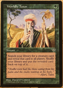 LIMITED EDITION Mirage Vintage MtG Worldly Tutor Unplayed NM - Image 1