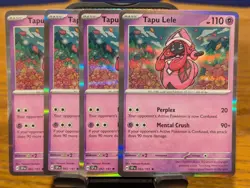 Pokemon TCG Surging Sparks Tapu Lele Holo Rare 092/191 x4 Playset - Image 1