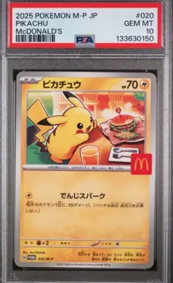 ⚡2025 POKEMON JAPAN M-P PROMO PIKACHU #020 🍔 McDonald’s PSA 10 GEM MINT! - Image 1