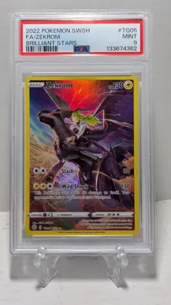 PSA 9 2022 POKEMON SWORD & SHIELD BRILLIANT STARS #TG05 FA/ZEKROM - Image 1