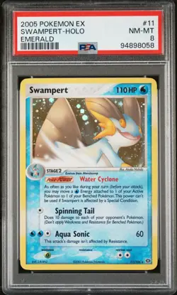 Pokemon PSA 8 Swampert #11 Holo EX Emerald 2005 English - Image 2