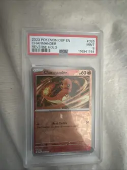 Pokemon TCG Charmander #026 Reverse Holo Obsidian Flames PSA 9 - Image 1