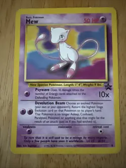 Pokemon TCG Mew WOTC Black Star Promo #8 LP+ Vintage 1999/2000 Wizards 23/151 - Image 1