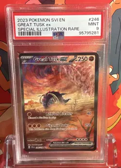 PSA 9 Great Tusk ex 246/198 Pokemon Scarlet & Violet Base 2023 - Image 1