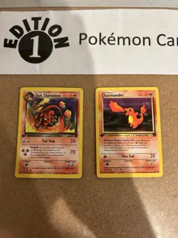 Dark Charmeleon + Charmander 1st Edition Pokemon Card Lot Vintage WOTC Mp - Image 1