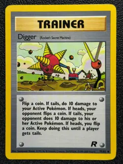 Digger 75/82 Base Set Series Team Rocket Uncommon Pokemon TRAINER Card 2000 NM - Image 1