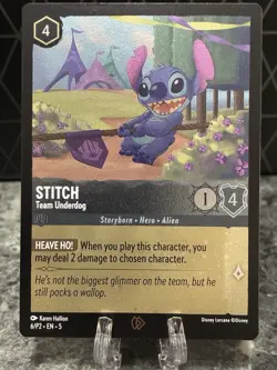 Disney Lorcana TCG Stitch Team Underdog 6/P2 Promo Card Foil NM - Image 1
