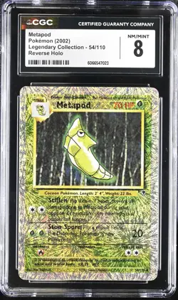 Metapod 54/110 Reverse Holo Legendary Collection CGC 8 Graded Pokemon Card - Image 1