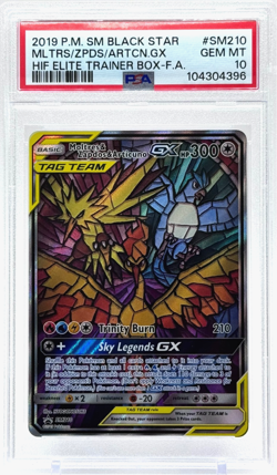 Pokemon Moltres Zapdos Articuno GX Alt Art Promo SM210 PSA 10 Gem Mint TCG - Image 1