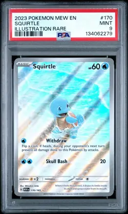 Pokemon TCG Squirtle 170/165 Scarlet & Violet 151 Illustration Rare Holo PSA 9 - Image 1