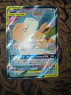 Eevee & Snorlax GX SM169 Promo Tag Team LP To Nm Pokemon - Image 1