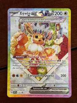 Pokemon Prismatic Evolutions Promo Eevee Ex 174 Full Art Holo Rare - Image 1