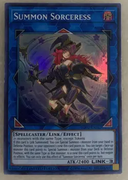 Yugioh Summon Sorceress SOFU-ENSE2 Super Rare Limited Edition LP - Image 1