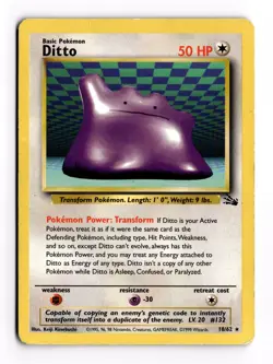 Pokemon TCG Ditto Fossil Set Non-Holo Rare #18/62 - Image 1