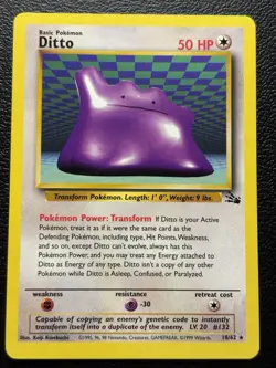 Pokemon TCG Ditto Fossil 18/62 Regular Rare Unlimited LP Non Holo - Image 1
