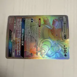 Pokemon Blastoise GX Rainbow Secret Rare Holo Card 218/214 Unbroken Bonds - Image 2