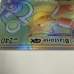 Pokemon Blastoise GX Rainbow Secret Rare Holo Card 218/214 Unbroken Bonds - Image 4